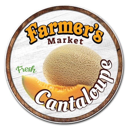 Farmers Market Cantaloupe Circle Corrugated Plastic Sign